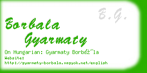 borbala gyarmaty business card